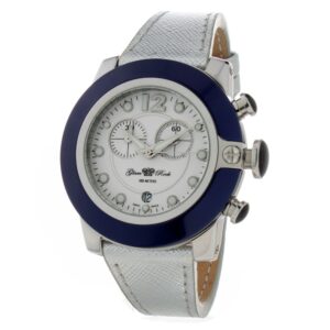 Silver Leather Dress Watch