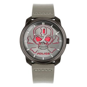Gray Leather Dress Watch