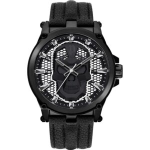 Black Leather Dress Watch