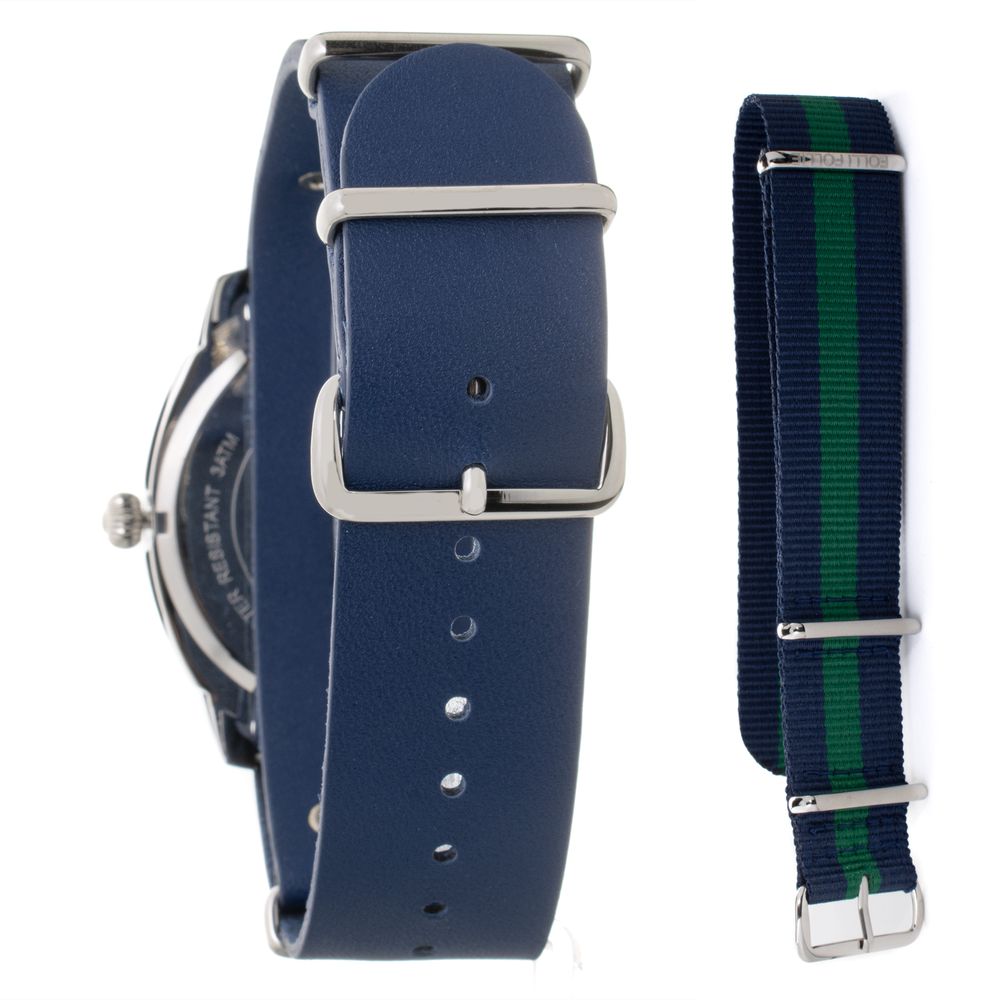 Blue Leather Dress Watch - Image 2