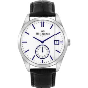 Black Leather Dress Watch