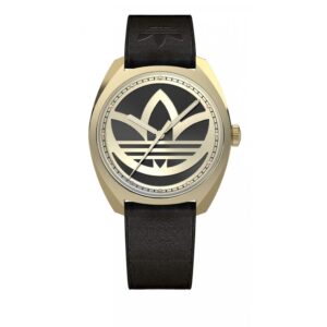 Black Leather Dress Watch
