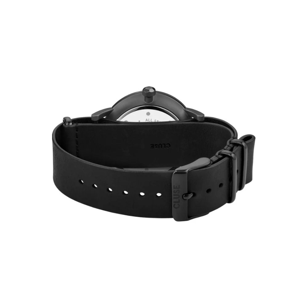 Black Leather Dress Watch - Image 2