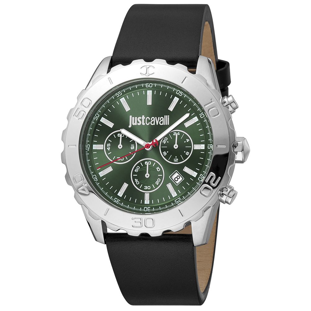 Black Leather Bracelet Watch