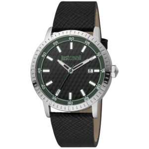 Black Leather Dress Watch