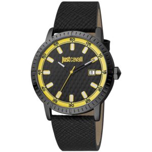 Black Leather Dress Watch