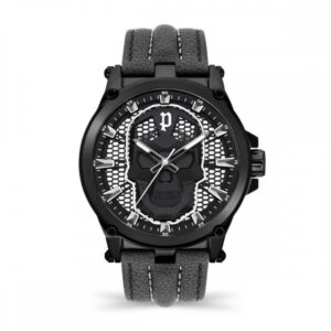 Black Leather Dress Watch