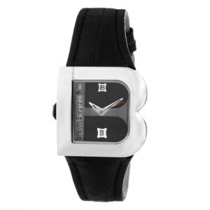 Black Leather Dress Watch